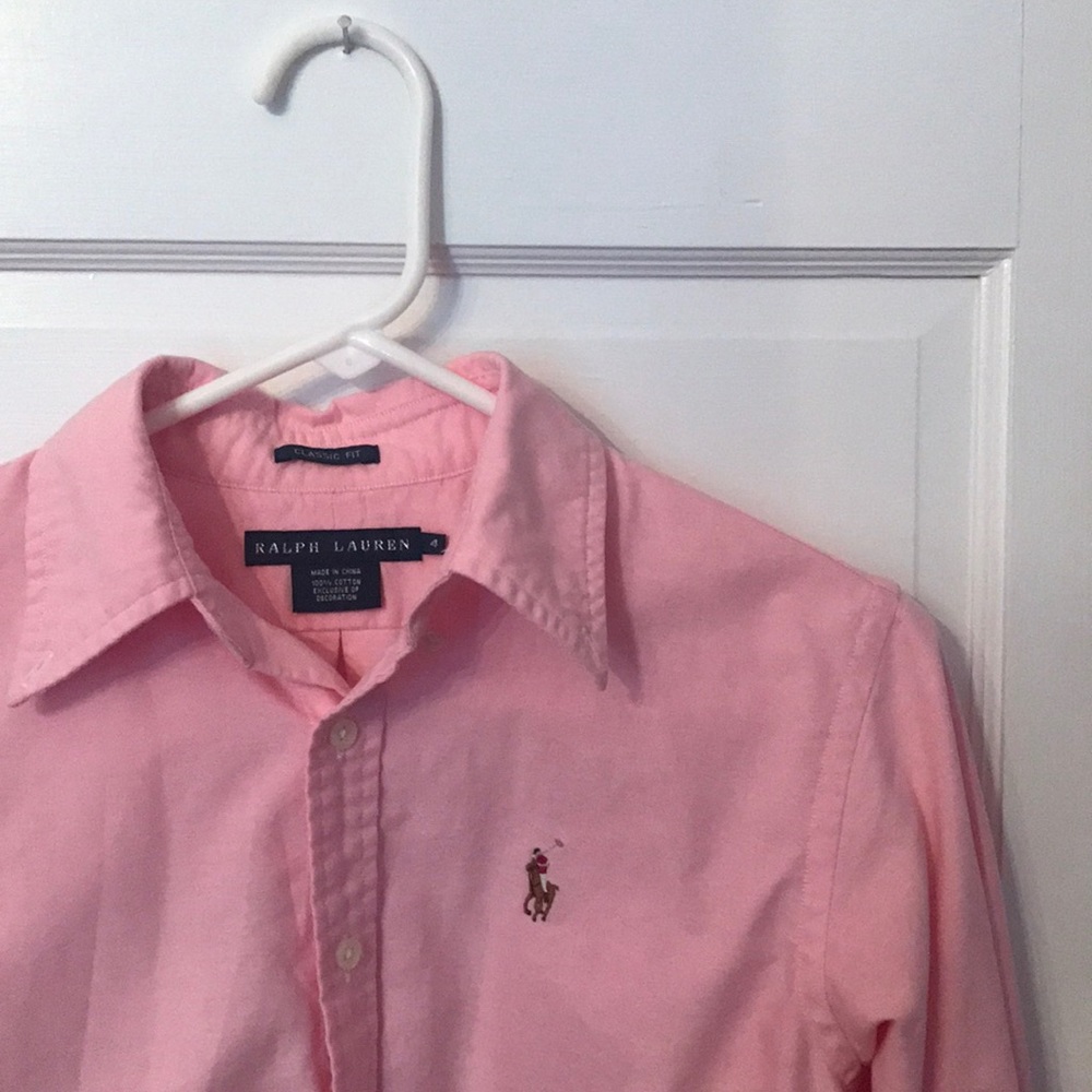 baby pink button down